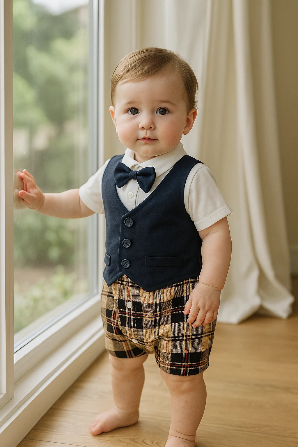 Little Gentleman Summer Bodysuit (0-24M)    Mimou Babywear