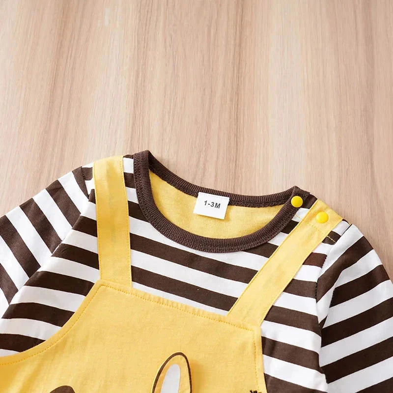 Long Sleeve Cotton Baby Cow Romper Outfit (0–18M)    Mimou Babywear