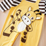 Long Sleeve Cotton Baby Cow Romper Outfit (0–18M)    Mimou Babywear
