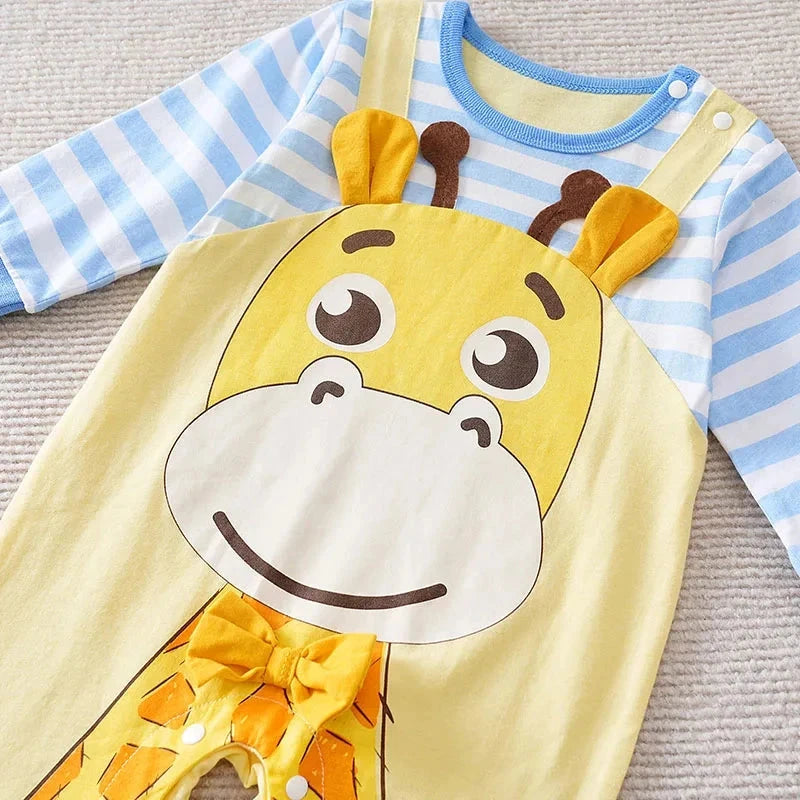 Long Sleeve Cotton Baby Deer Romper with Layered Look (0–18M)    Mimou Babywear