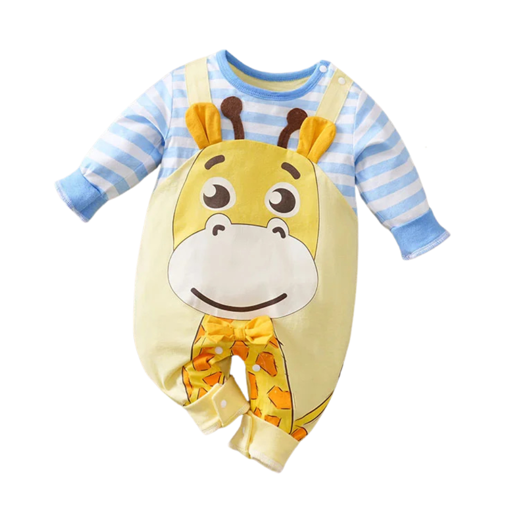 Long Sleeve Cotton Baby Deer Romper with Layered Look (0–18M)    Mimou Babywear