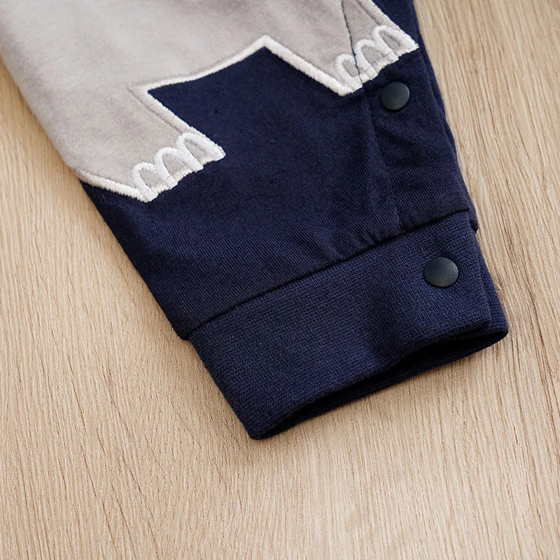 Long Sleeve Cotton Baby Elephant Romper Outfit (0–18M)    Mimou Babywear