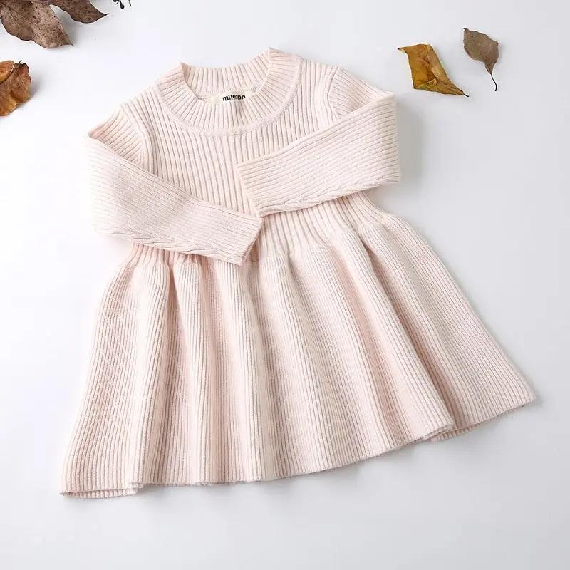 Lotus Collar Knit Doll Dress (6M-36M)    Mimou Babywear