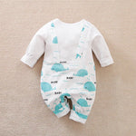 Mom & Baby" Whale Print Long Sleeve Romper – Soft Cotton Jumpsuit (3–24M)    Mimou Babywear