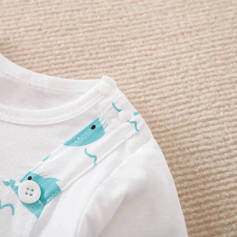 Mom & Baby" Whale Print Long Sleeve Romper – Soft Cotton Jumpsuit (3–24M)    Mimou Babywear