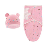 Newborn Swaddle & Hat Set (0-3M)   pink balloon / 50*73cm Mimou Babywear