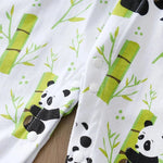 Nuova tuta da bambino in stile cinese con design con fibbia in puro cotone e vestiti primaverili e autunnali con stampa panda    Mimou Babywear
