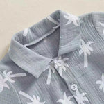 Palm Print Summer Baby Set – Button Shirt & Elastic Shorts (2-Piece - 6-36M)    Mimou Babywear