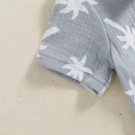 Palm Print Summer Baby Set – Button Shirt & Elastic Shorts (2-Piece - 6-36M)    Mimou Babywear
