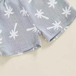 Palm Print Summer Baby Set – Button Shirt & Elastic Shorts (2-Piece - 6-36M)    Mimou Babywear