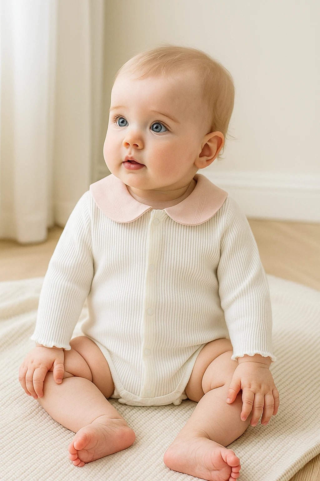 Peter Pan Collar Bodysuit (3-36M)    Mimou Babywear