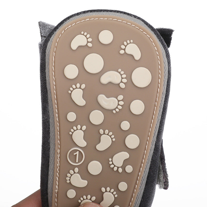 Princess Dress Shoes – Soft Flannel Baby Girl Toddler Shoes    Mimou Babywear