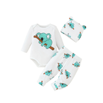 Little Koala 3-Piece Set – Long Sleeve Bodysuit, Trousers & Hat (0–18M)    Mimou Babywear