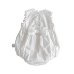 White Cotton Sleeveless Romper – Korean Style Snap Bodysuit (0–18M)    Mimou Babywear