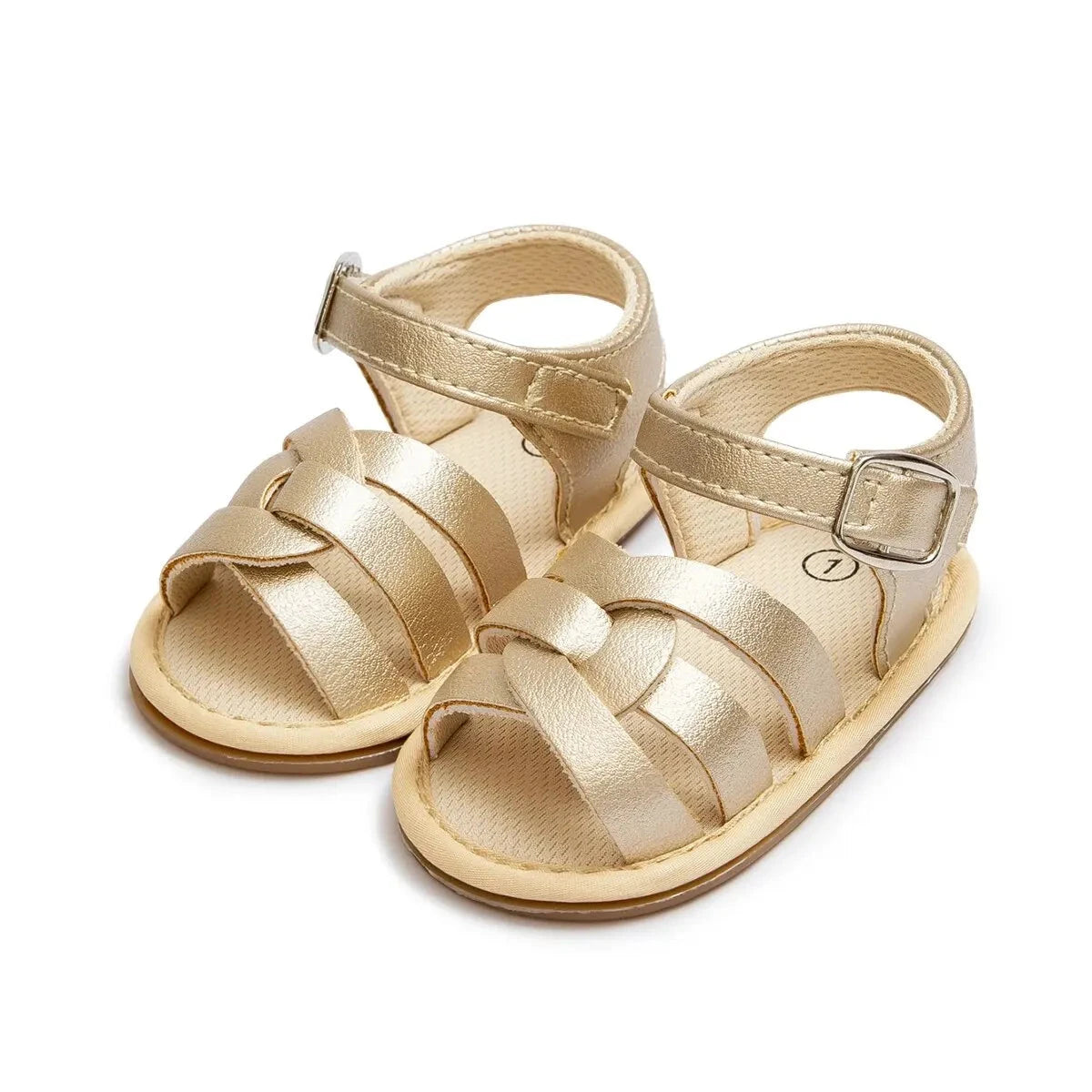 Retro Leather Summer Sandals for Babies – First Steps with Soft Soles (0-18M)    Mimou Babywear