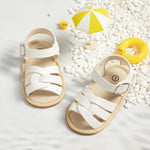 Retro Leather Summer Sandals for Babies – First Steps with Soft Soles (0-18M)    Mimou Babywear