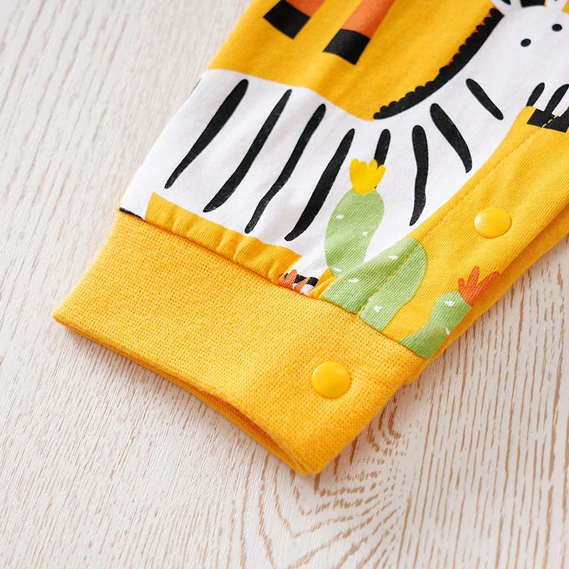 Feel So Good Safari Romper – Long Sleeve Cotton Jumpsuit (0–18M)    Mimou Babywear