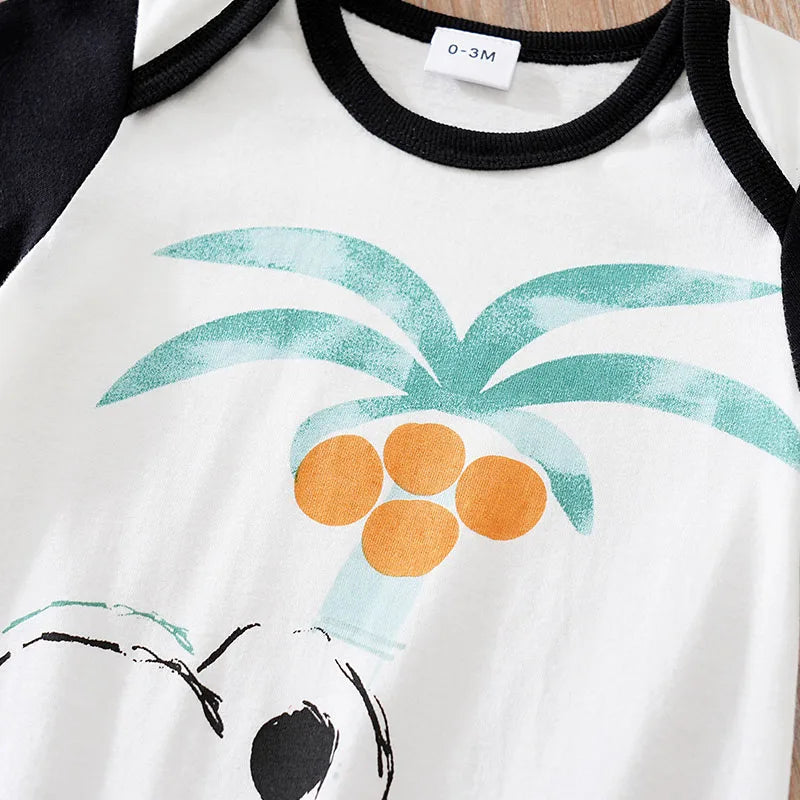 Koala & Coconut Palm Romper – Short Sleeve Unisex Bodysuit (0–18M)    Mimou Babywear