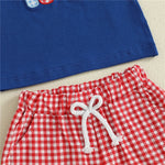 Little Handyman Summer Set – Embroidered Tee & Plaid Shorts (12–36M)    Mimou Babywear