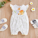 Safari Friends Baby Romper – Soft Cotton Sleeveless Outfit (0–18M)    Mimou Babywear
