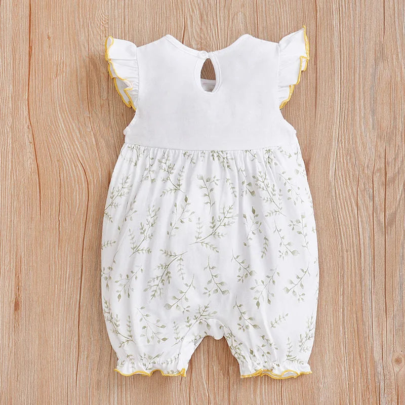 Safari Friends Baby Romper – Soft Cotton Sleeveless Outfit (0–18M)    Mimou Babywear