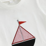 Little Sailor Summer Set – Embroidered Tee & Navy Shorts (12–36M)    Mimou Babywear