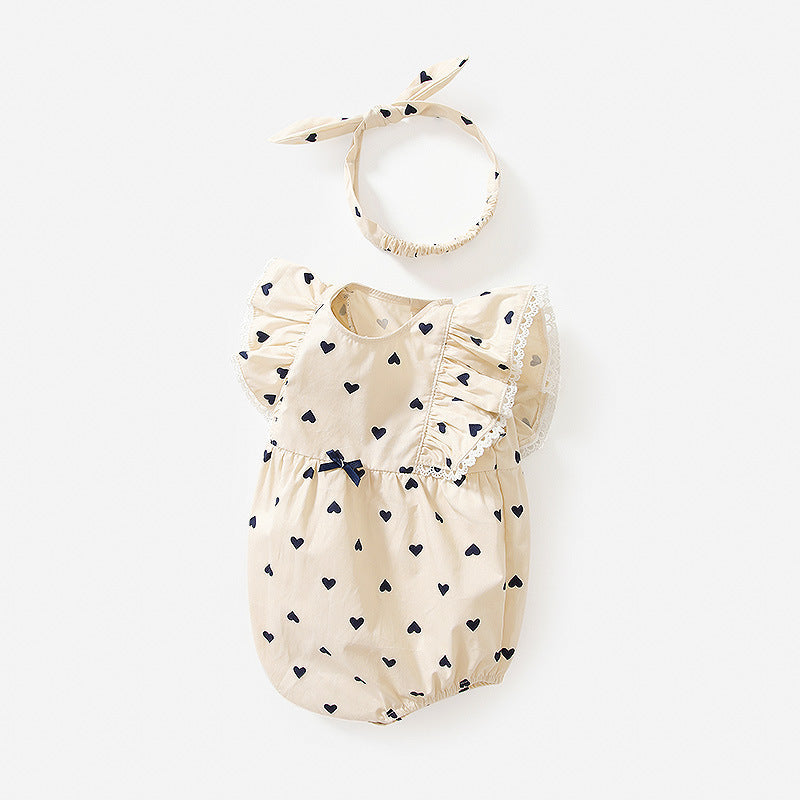 Sleeveless Cotton Romper – Baby Jumpsuit    Mimou Babywear