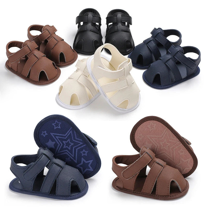 Soft Cotton Non-Slip Sandals (0-12M)    Mimou Babywear