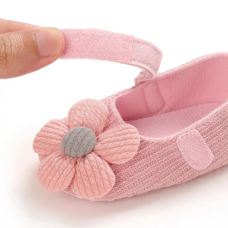 Soft Cotton Princess Baby Shoes – Breathable Velcro First Walkers for 0–1 Year Old    Mimou Babywear