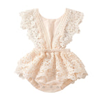 Solid color backless lace up baby jumpsuit    Mimou Babywear