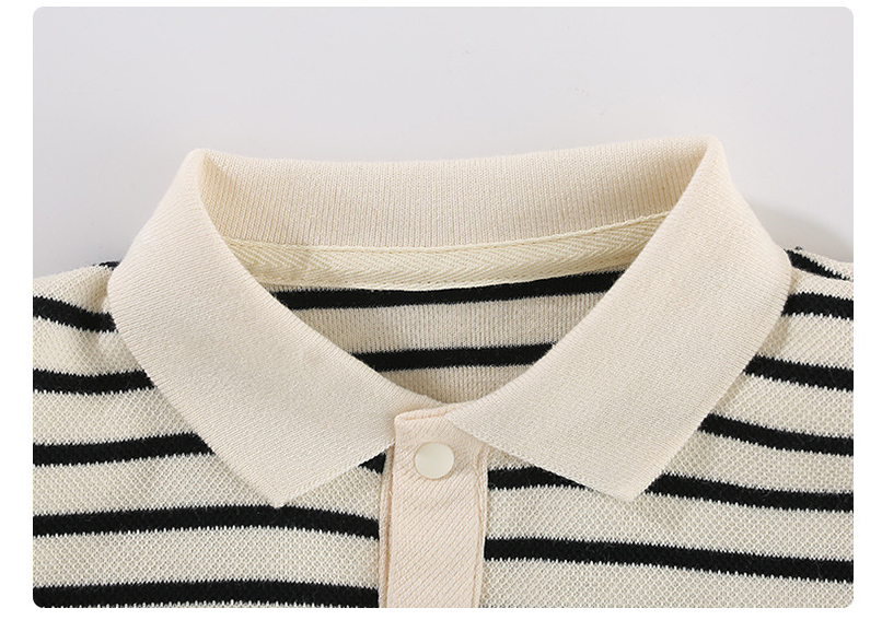 Striped Bear Polo Jumpsuit – Long-Sleeve Cotton Baby Onesie    Mimou Babywear