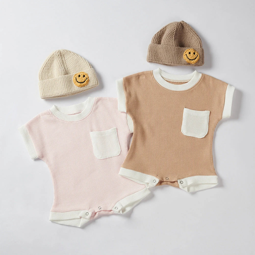 Summer Waffle Knit Romper (0-24M)    Mimou Babywear