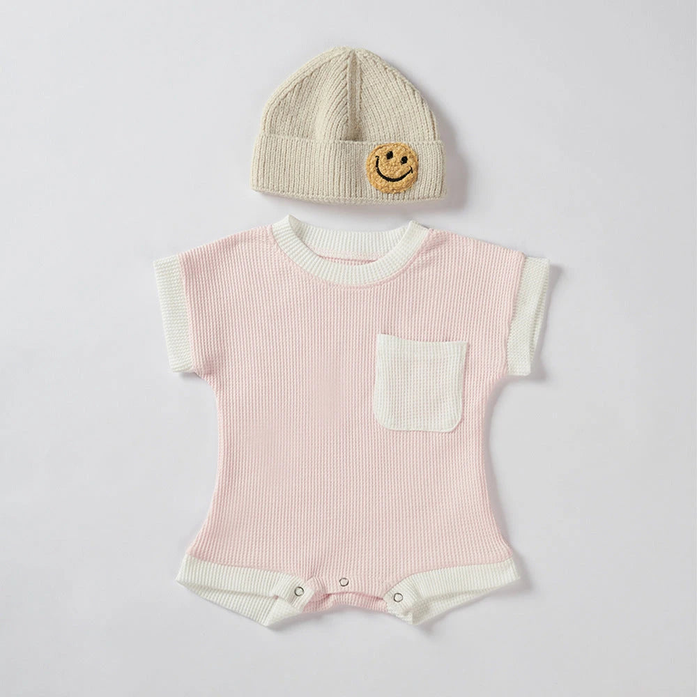 Summer Waffle Knit Romper (0-24M)    Mimou Babywear