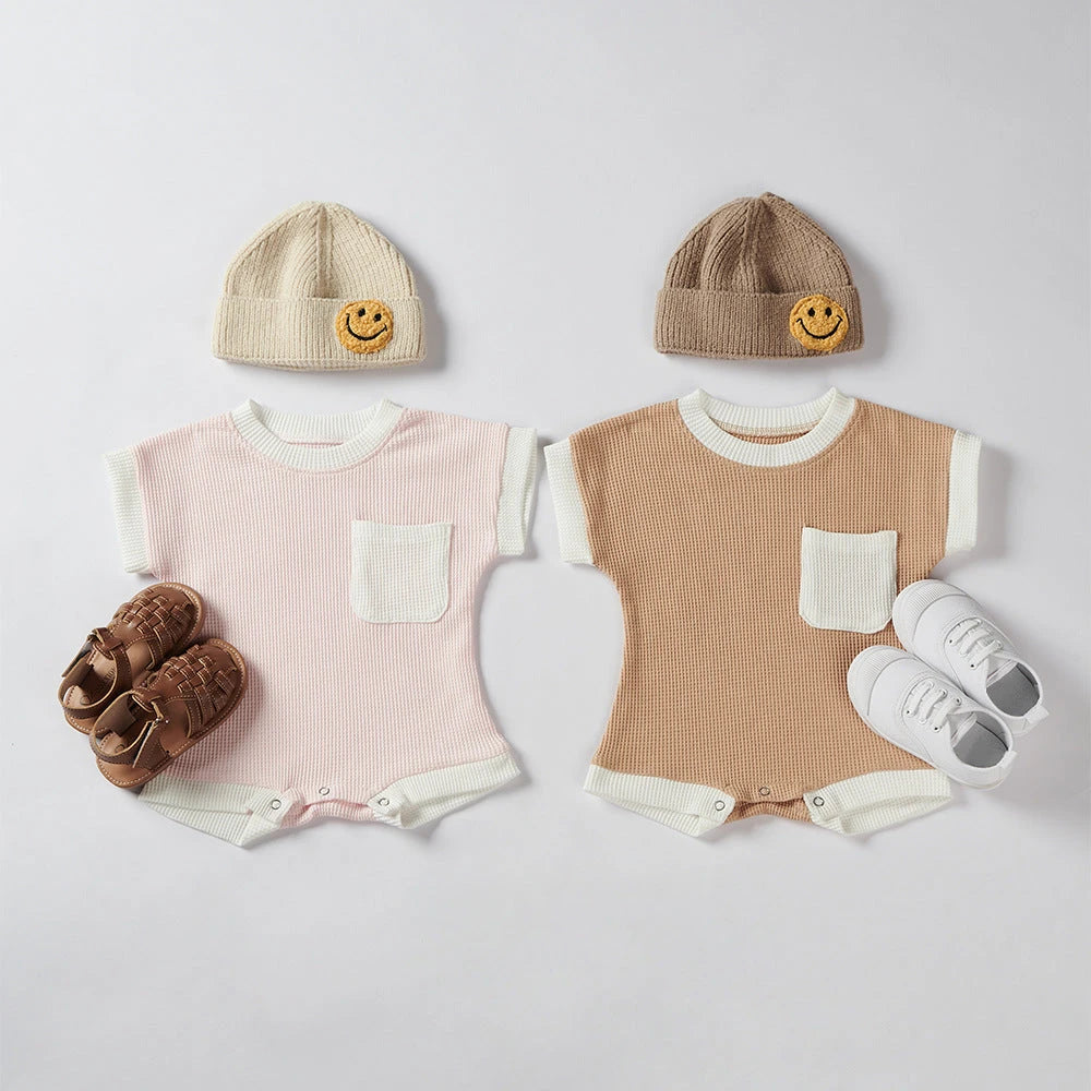 Summer Waffle Knit Romper (0-24M)    Mimou Babywear