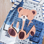 Teddy Bear Baby Romper – Soft Two-Piece Look Summer Outfit (0–18M)    Mimou Babywear