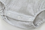 Textured Cotton Sleeveless Baby Romper – Spring & Summer One-Piece Outfit    Mimou Babywear