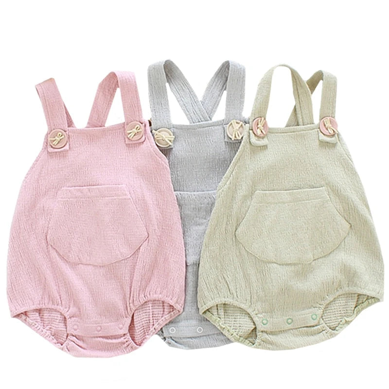 Textured Cotton Summer Romper (0-24M)    Mimou Babywear