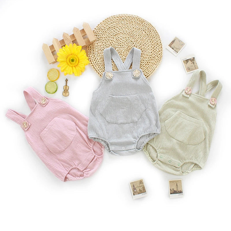 Textured Cotton Summer Romper (0-24M)    Mimou Babywear