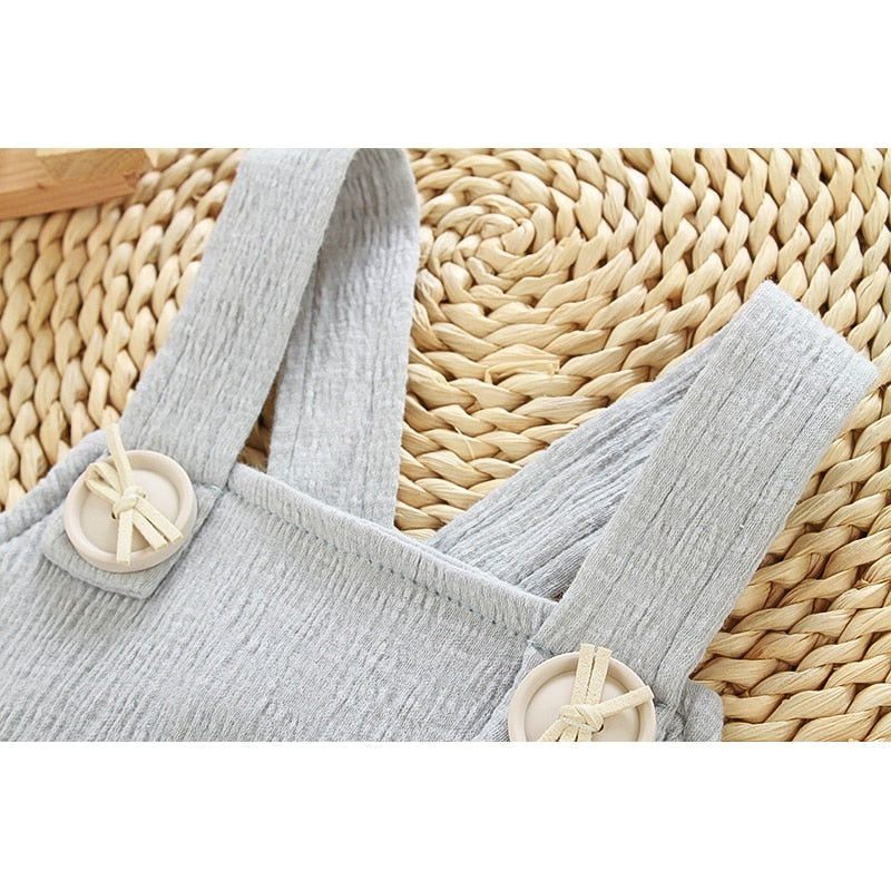 Textured Cotton Summer Romper (0-24M)    Mimou Babywear