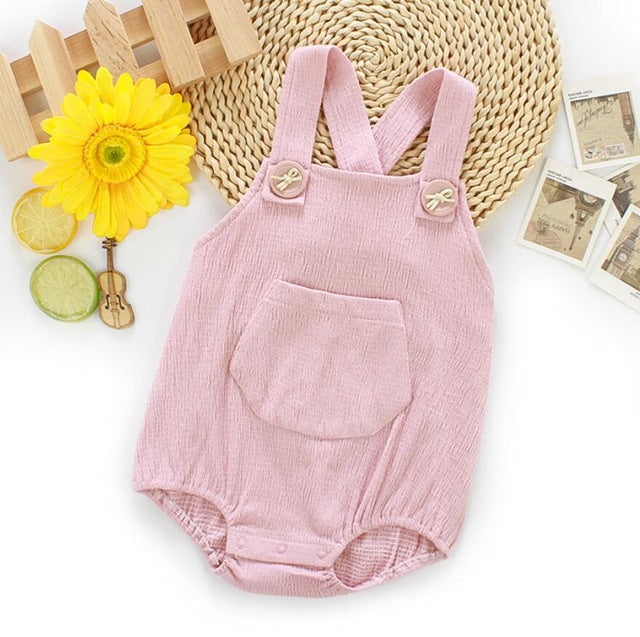 Textured Cotton Summer Romper (0-24M)   Pink / 3T Mimou Babywear