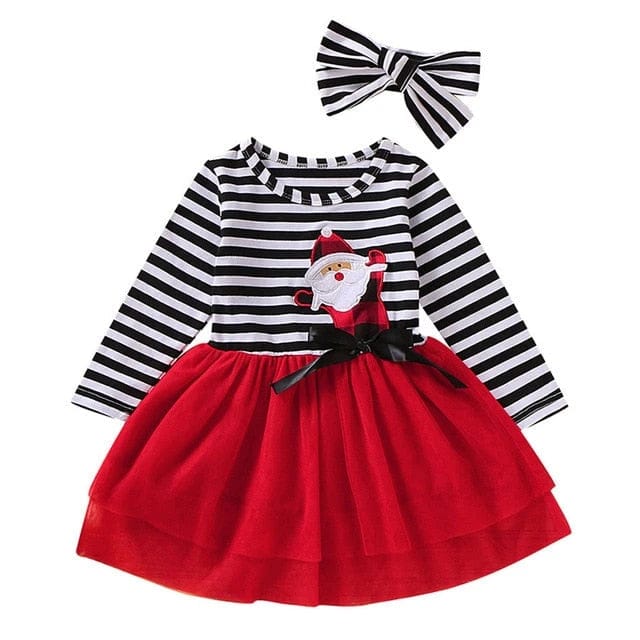 Toddler Christmas Tulle Dress with Headband (12–36M)