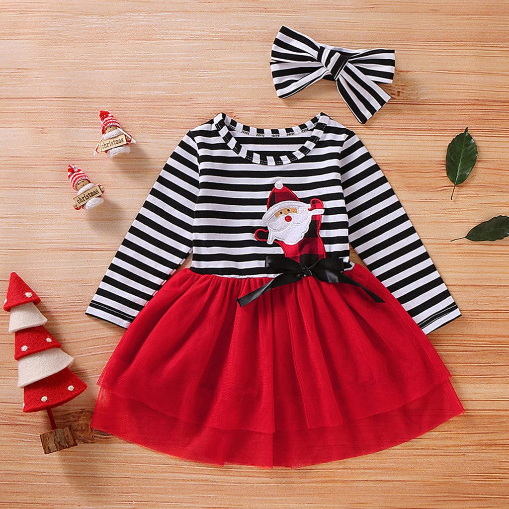 Toddler Christmas Tulle Dress with Headband (12–36M)