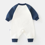 Unisex Baby Cotton Romper – Long-Sleeve Dog Embroidery One-Piece for Spring & Autumn    Mimou Babywear