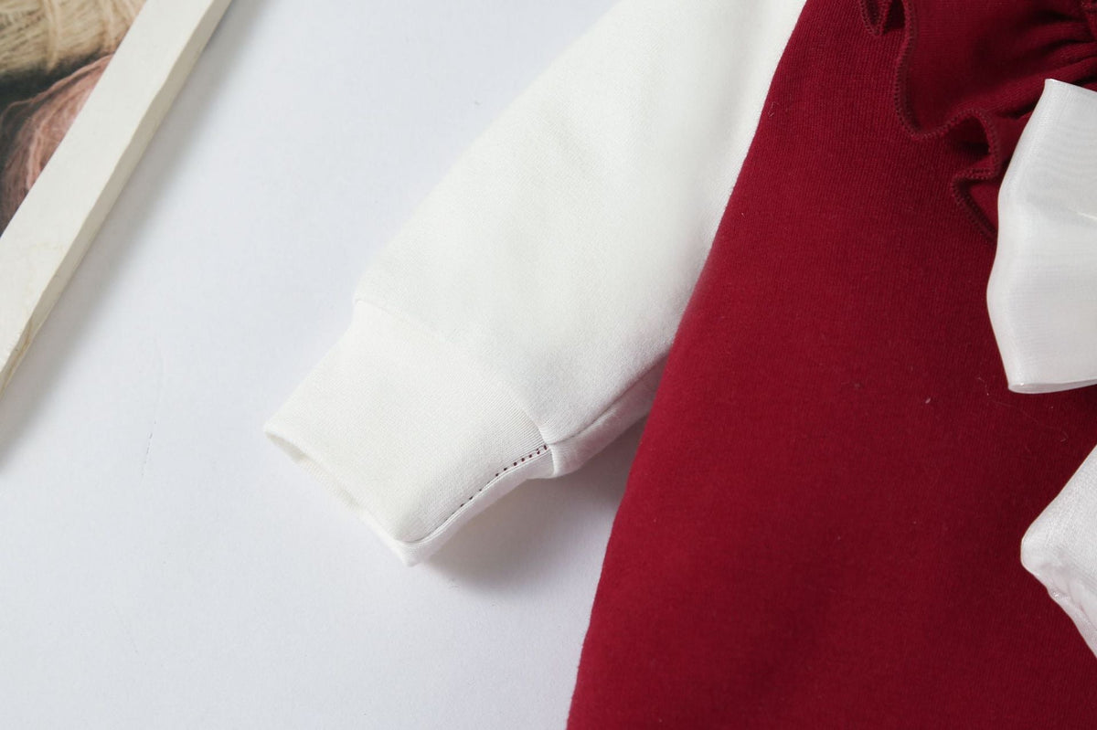 Velvet-Lined Long-Sleeve Baby Girl Jumpsuit with Matching Bonnet – Autumn & Winter Outfit    Mimou Babywear