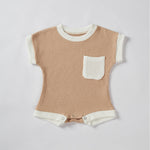 Waffle Knit Cotton Romper – Cute Summer Baby Jumpsuit   Brown / 59CM Mimou Babywear