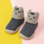 Warm Cotton Cartoon Baby Shoes – Thickened Non-Slip Soft Indoor Booties   Navy Blue / 15.5cm Mimou Babywear