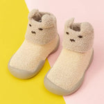 Warm Cotton Cartoon Baby Shoes – Thickened Non-Slip Soft Indoor Booties   Beige / 15.5cm Mimou Babywear