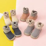 Warm Cotton Cartoon Baby Shoes – Thickened Non-Slip Soft Indoor Booties    Mimou Babywear