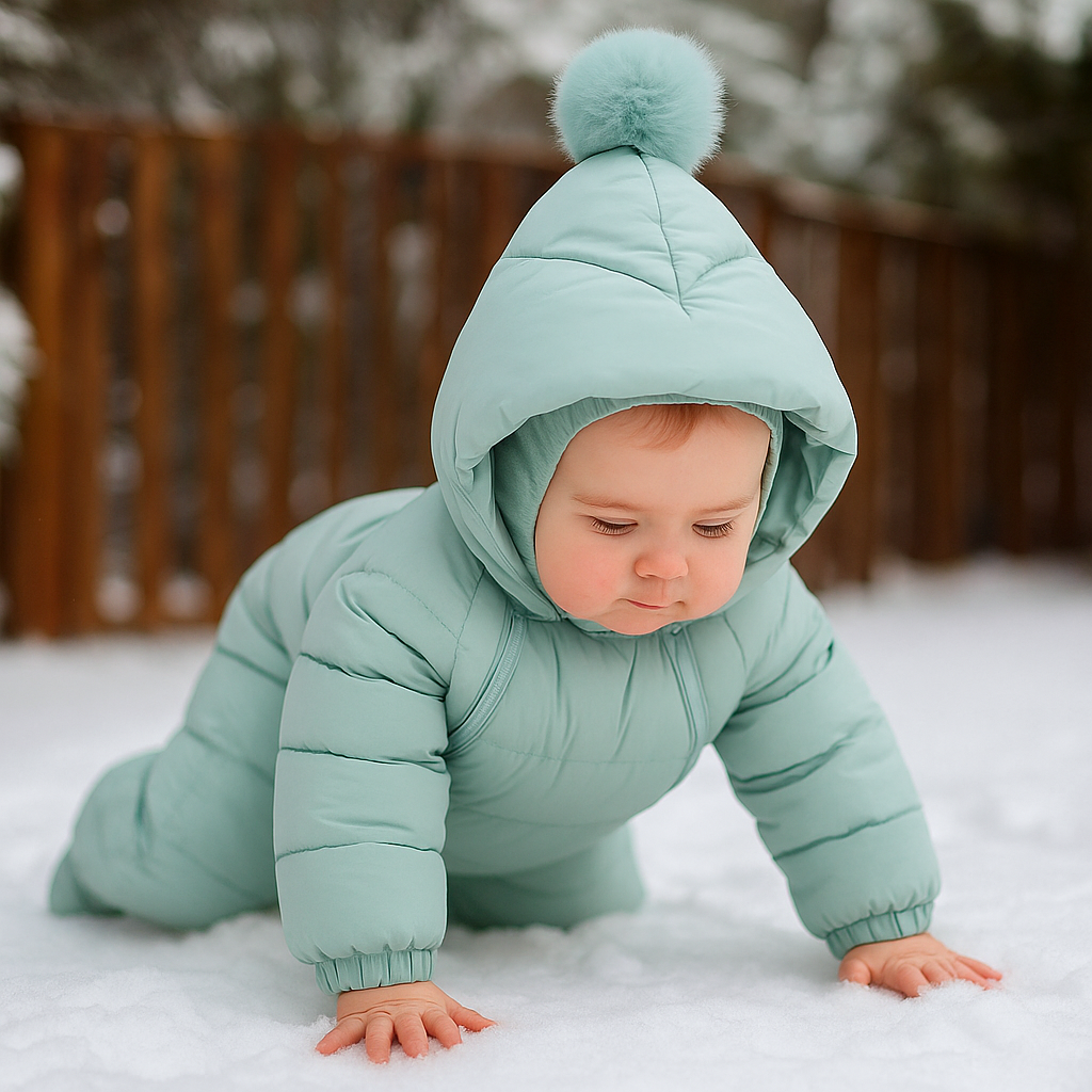 Winter Thick Baby Jumpsuit – Hooded Outdoor Romper for Toddlers | Mimou    Mimou Babywear