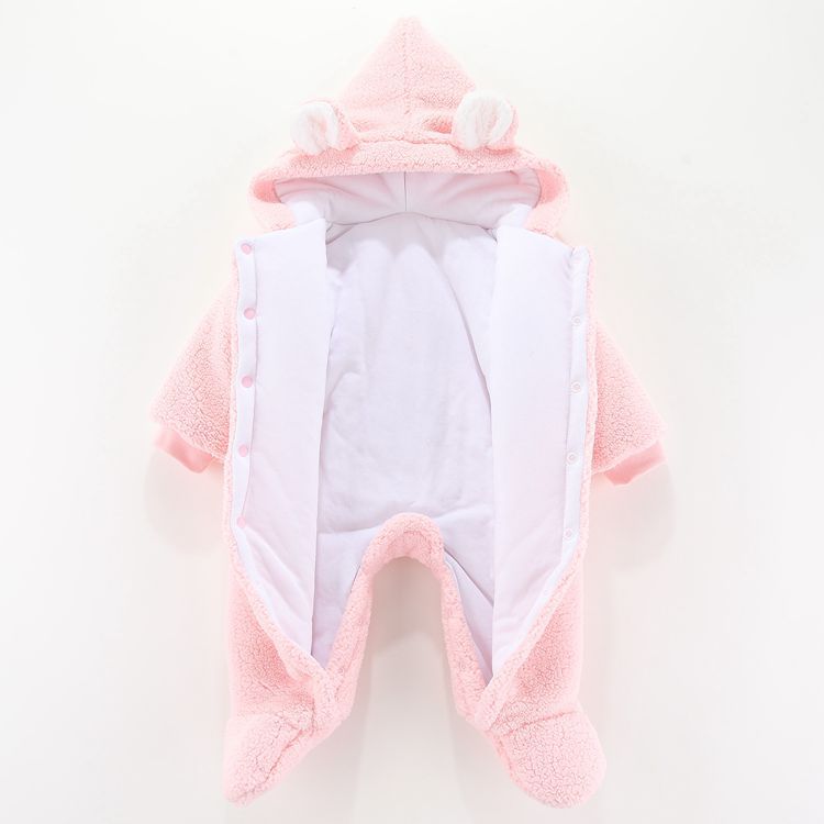 Winter Warm Baby Onesie – Thickened Fleece Hooded Suit for Newborns | Mimou    Mimou Babywear